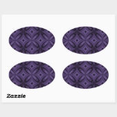 Dark Purple Colored Retro Pattern 楕円形シール (シート)