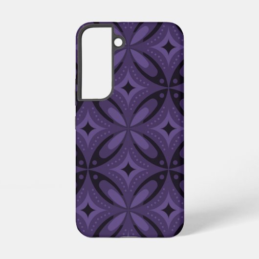 Dark Purple Colored Retro Pattern Samsung Galaxyケース (裏面)