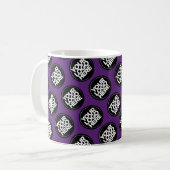 Dark Purple Custom logo business pattern employee コーヒーマグカップ (正面左)