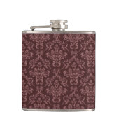 Dark Purple Damask Pattern フラスク (正面)
