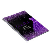 Dark Purple Dress Faux Glitter Quinceanera Guest ノートブック (右側)