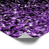 Dark Purple Dress Faux Glitter Quinceanera Welcome ポスター (角)