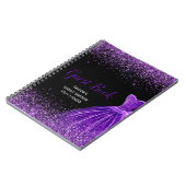 Dark Purple Dress Faux Glitter Sweet 16 Birthday ノートブック (左側)