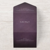 Dark Purple Fine Art Floral Elegant Wedding オールインワン招待状 (外側)