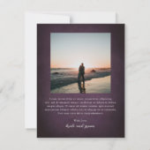 Dark Purple Fine Art Floral Elegant Wedding サンキューカード (裏面)