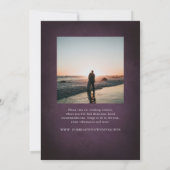 Dark Purple Fine Art Floral Elegant Wedding セーブザデート (裏面)