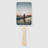 Dark Purple Fine Art Floral Elegant Wedding ハンドファン (裏面)