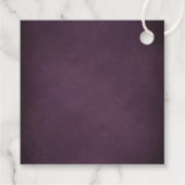 Dark Purple Fine Art Floral Elegant Wedding フェイバータグ (裏面)