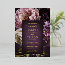 Dark Purple Fine Art Floral Elegant Wedding
