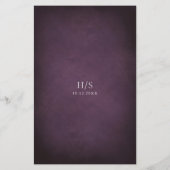 Dark Purple Fine Art Floral Wedding Menu (裏面)