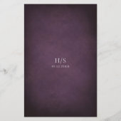 Dark Purple Fine Art Floral Wedding Menu チラシ (裏面)