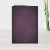 Dark Purple Fine Art Floral Wedding Thank You 箔グリーティングカード (裏面)