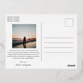 Dark Purple Fine Art Floral Wedding Thank You 箔招待状ポストカード (裏面)