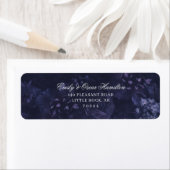 Dark Purple Floral Gothic Boho Return Address ラベル (インサイチュ)