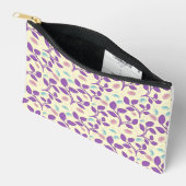 Dark Purple Floral Pattern | Aesthetic Seamless  アクセサリーポーチ (見開き)