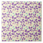 Dark Purple Floral Pattern | Aesthetic Seamless  タイル (正面)