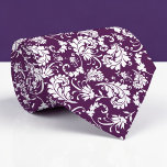 Dark Purple Floral Pattern Custom Necktie ネクタイ<br><div class="desc">This custom necktie features a sophisticated floral pattern, making it a stylish and unique accessory. It's perfect for adding a touch of personality to any outfit, whether it's for a special occasion or everyday wear. The high-quality fabric ensures a comfortable and long-lasting wear, and the custom design allows you to...</div>