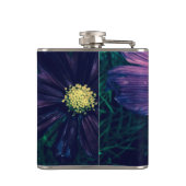 Dark Purple Flowers Photo Art Monogram フラスク (裏面)