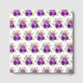 Dark Purple Gold Elegant Flowers Birthday Party ゲストブック (裏面)