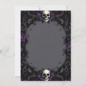 Dark Purple Gothic Boho Floral Skull Handfasting 招待状 (裏面)