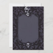 Dark Purple Gothic Boho Floral Skull Wedding 招待状 (裏面)