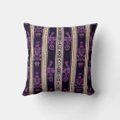 Dark Purple Gothic Damask Pillow Victorian Gothic クッション (裏面)