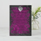 Dark purple Gothic Halloween wedding Invitation 招待状 (スタンド正面)