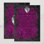 Dark purple Gothic Halloween wedding Invitation 招待状 (正面/裏面)