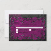 Dark purple Gothic Halloween Wedding RSVP (正面)