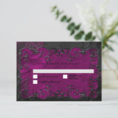 Dark purple Gothic Halloween Wedding RSVP (スタンド正面)