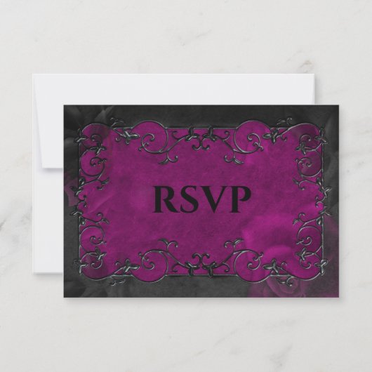 Dark purple Gothic Halloween Wedding RSVP (裏面)