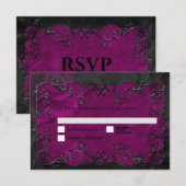 Dark purple Gothic Halloween Wedding RSVP (正面/裏面)
