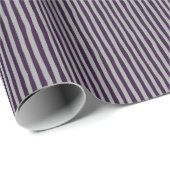 Dark Purple & Gray Wonky Stripes ラッピングペーパー (ロールコーナー)