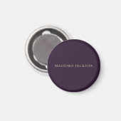 Dark Purple Minimalist Plain Modern マグネット (正面/裏面)