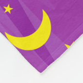 Dark Purple Night Sky - Stars and Moon Pattern  フリースブランケット (角)