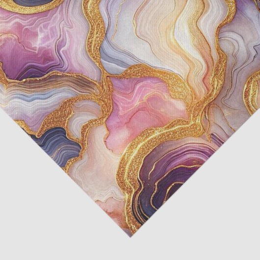 Dark Purple Pink Gold Marble 薄葉紙 (詳細)
