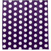 Dark Purple Shower Curtain with White Dot Pattern シャワーカーテン (正面)