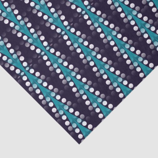 Dark Purple Teal Arrow White Dots Pattern 薄葉紙 (詳細)