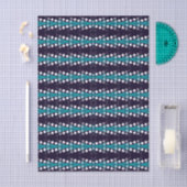 Dark Purple Teal Arrow White Dots Pattern 薄葉紙 (クラフト)