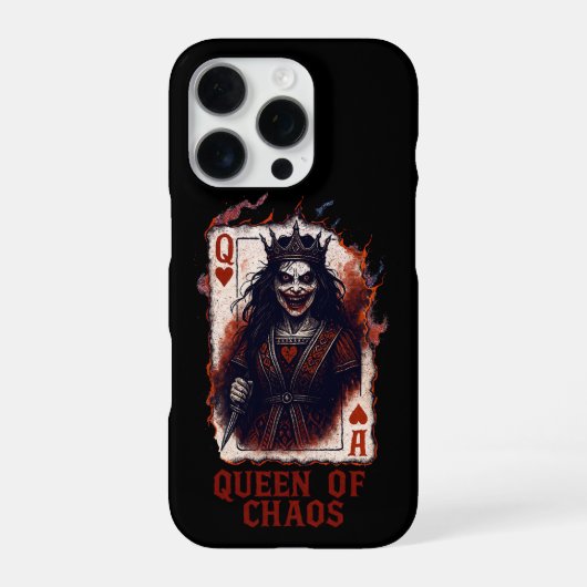 Dark Queen of Hearts Gothic Art – Creepy Horror iPhoneケース (裏面)