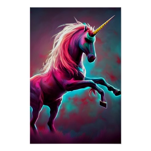 Dark Rainbow Gothic Unicorn AIがデジタルアートを制作 ポスター (正面)