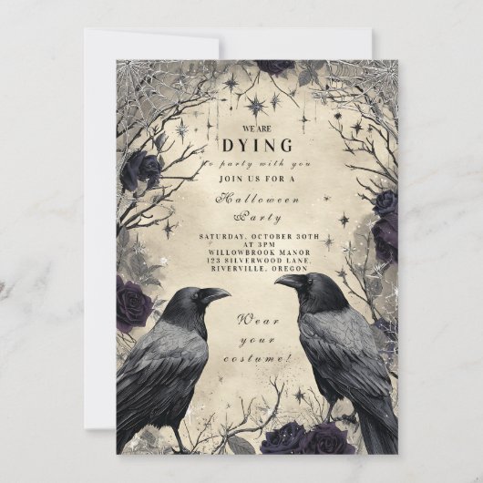 Dark Raven Roses Halloween Gathering 招待状 (正面)