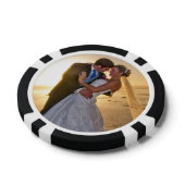 Dark Red結婚でのカップルのデザイン ポーカーチップ (トップ)