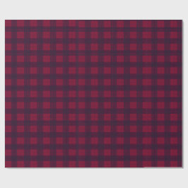 Dark Red and Navy Blue Tartan Wrapping Paper ラッピングペーパー