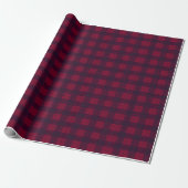 Dark Red and Navy Blue Tartan Wrapping Paper ラッピングペーパー (アンロールド)