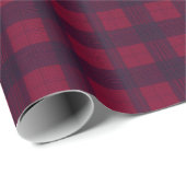 Dark Red and Navy Blue Tartan Wrapping Paper ラッピングペーパー (ロールコーナー)