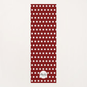 Dark red and white polka dots pattern Monogram ヨガマット (正面)