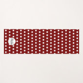 Dark red and white polka dots pattern Monogram ヨガマット (正面(横))