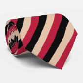 Dark Red Black Gold Stripes Formal Groomsmen ネクタイ (ロール)