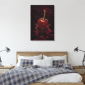 Dark Red Cherry Splash in Water Art Canvas Print キャンバスプリント (インサイチュ (寝室))
